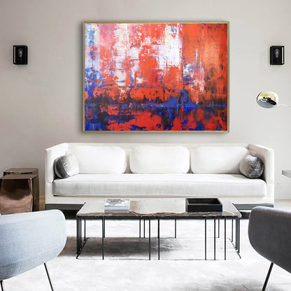 Red Blue Abstract Painting 48'' X 36'' #IS62