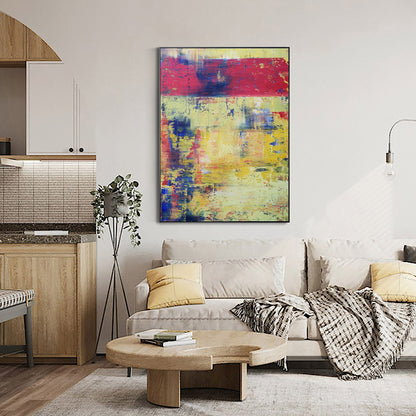 Yellow Red Abstract Painting 36'' X 48'' #IS57