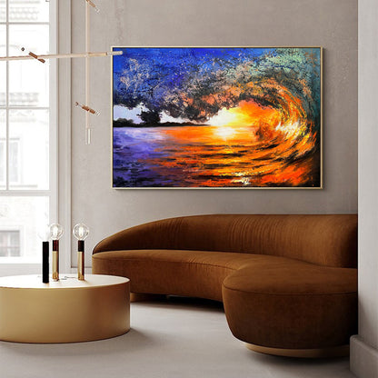 Sunset And Wave Landscapes Painting #ABSH44