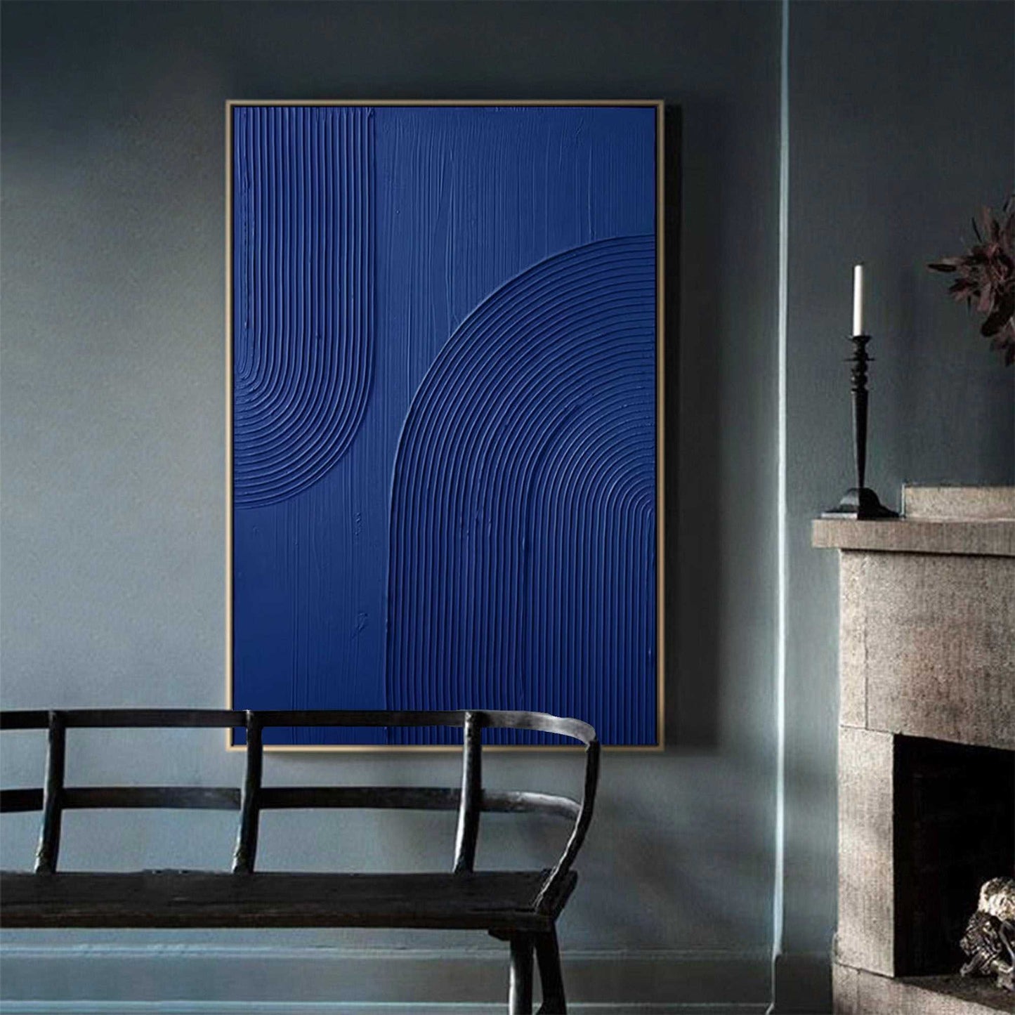 3D Navy Abstract Painting #ABAV338