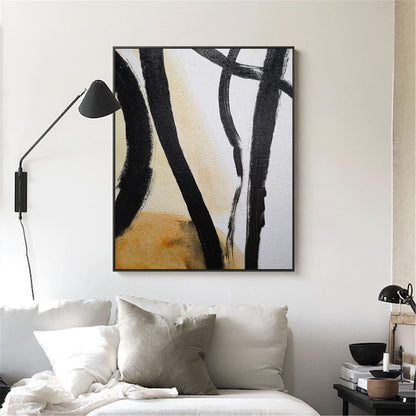 Black And White Abstract Minimalist Painting #ABAV74