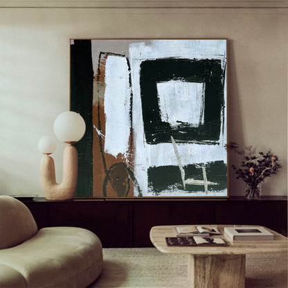 Black And Brown Abstract Painting #ABAS72