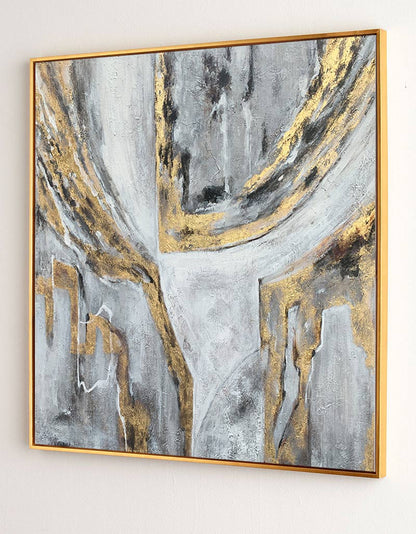 Gray Gold Abstract painting #ABAS19