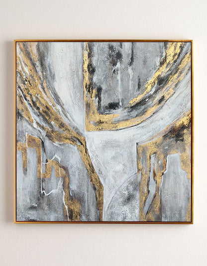 Gray Gold Abstract painting #ABAS19