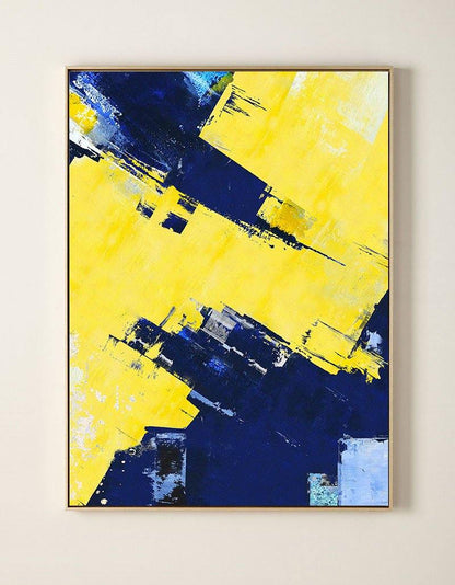 Abstract Blue Yellow Painting #ABAV14