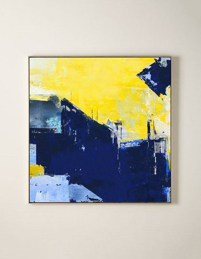 Blue Yellow Abstract Painting #ABAS14