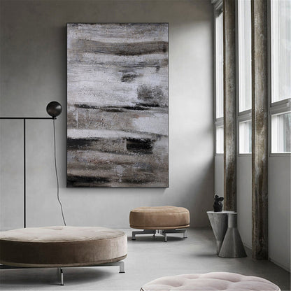 Brown Grey White Abstract Painting #ABAV73