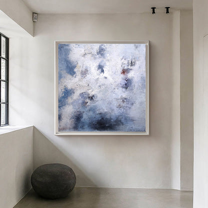 Square Blue Abstract Painting 40'' X 40'' #IS41