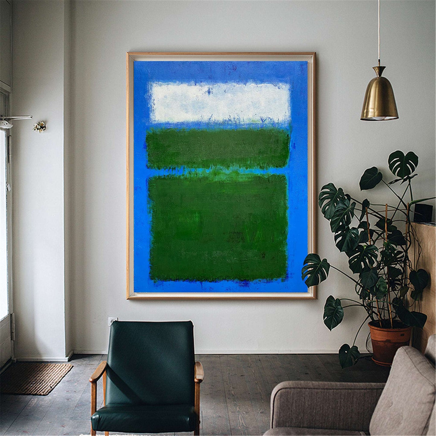 Blue And Green Minimalist Painting #ABAV124