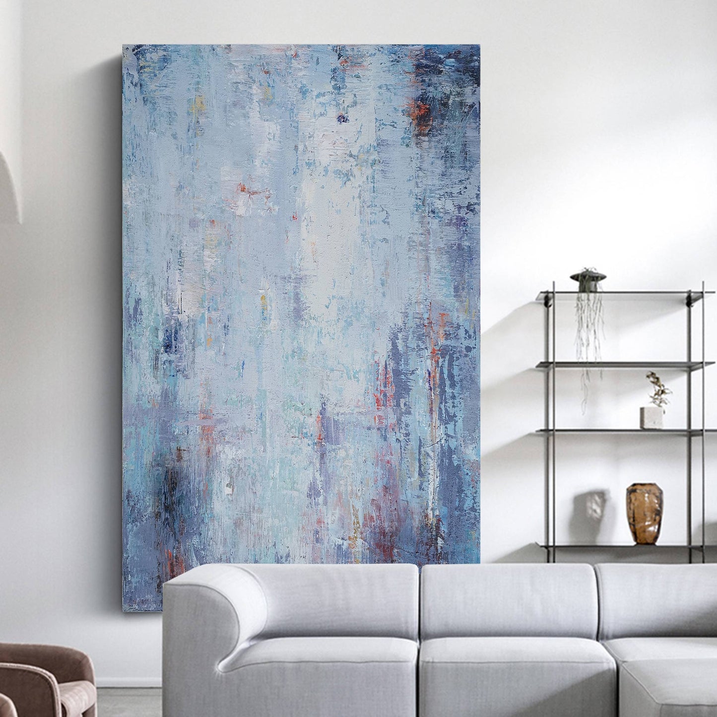 BLue And White Abstract Painting #ABAV84