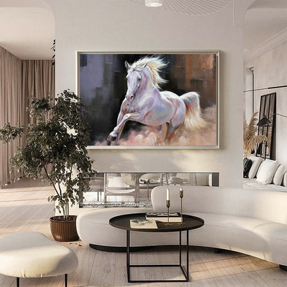 Running White Horse Painting #ANH43