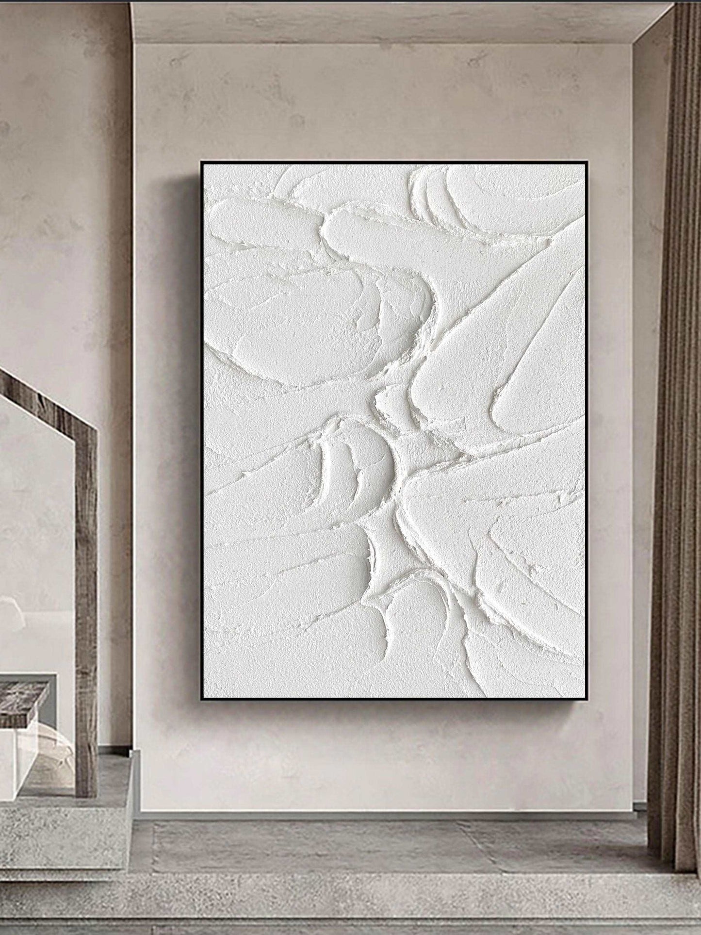 3D White Abstract Painting #ABAV149