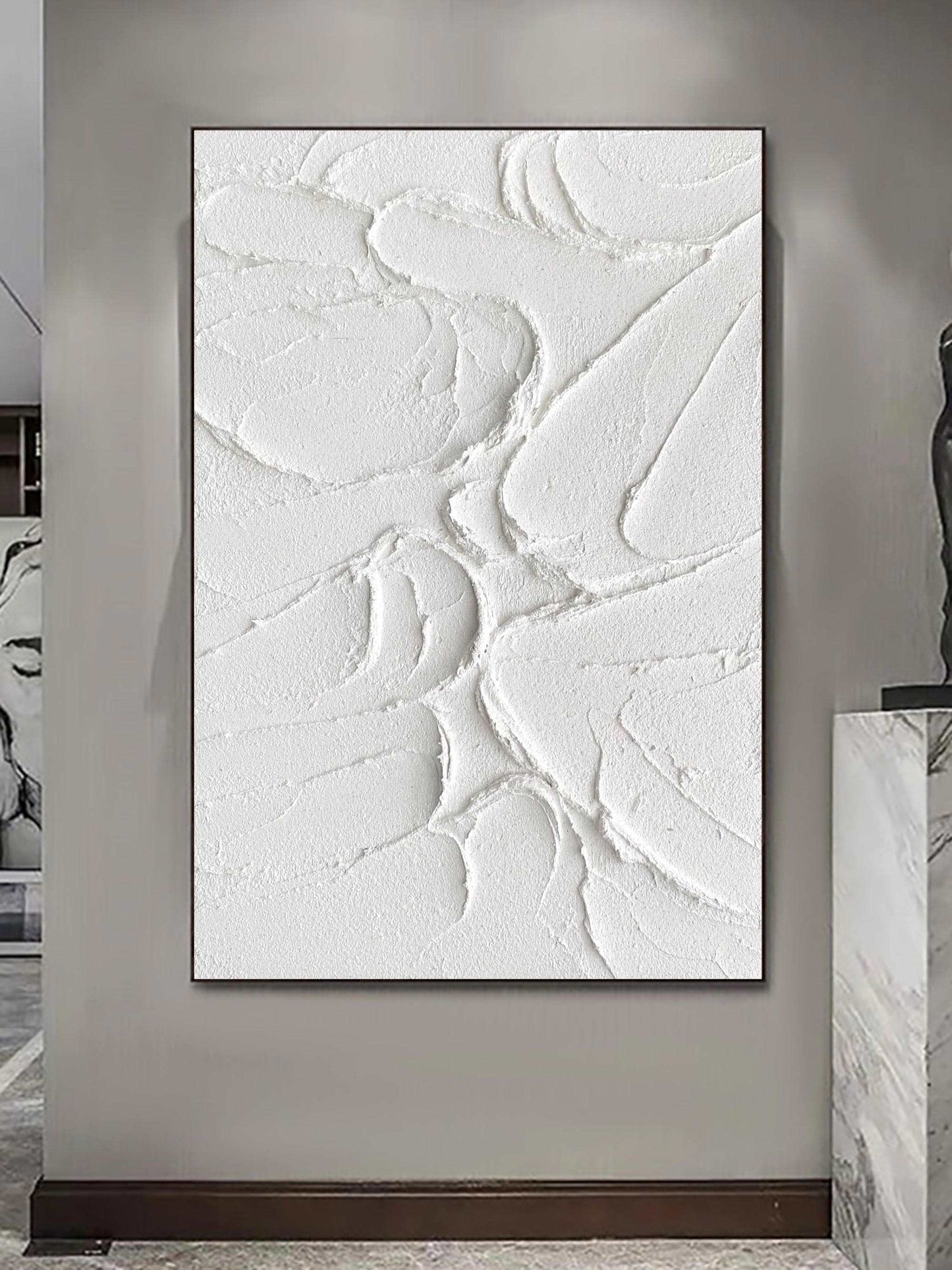 3D White Abstract Painting #ABAV149