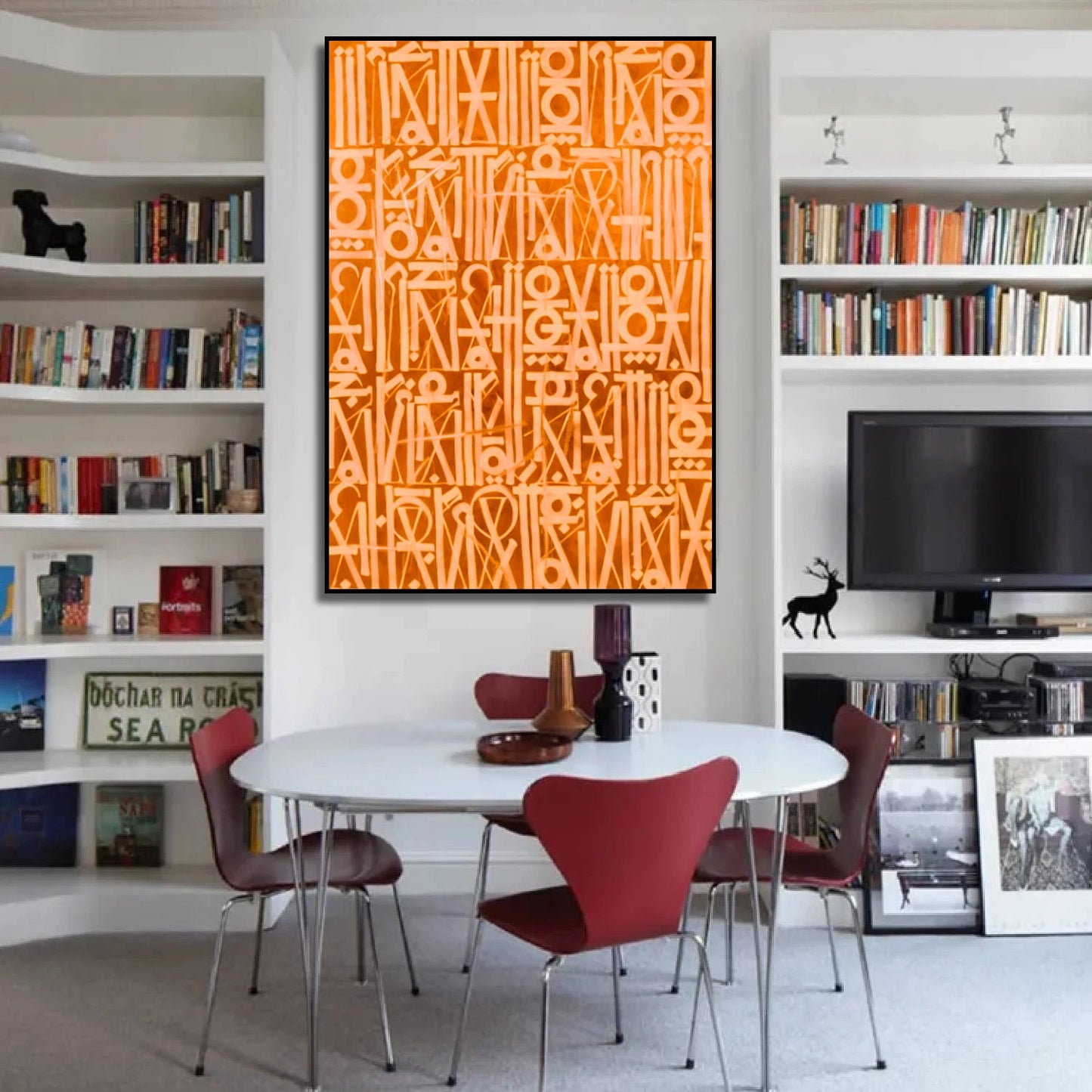 Radiant Orange Calligraphic Fonts Retna Style Art