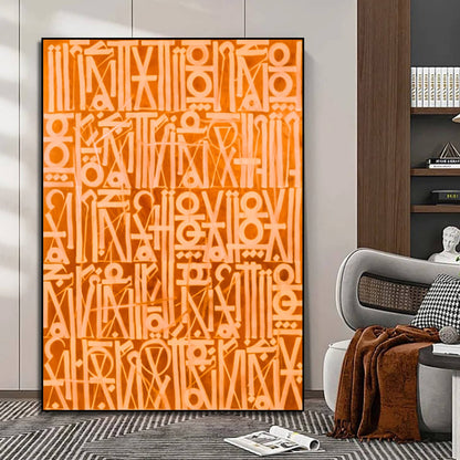 Radiant Orange Calligraphic Fonts Retna Style Art