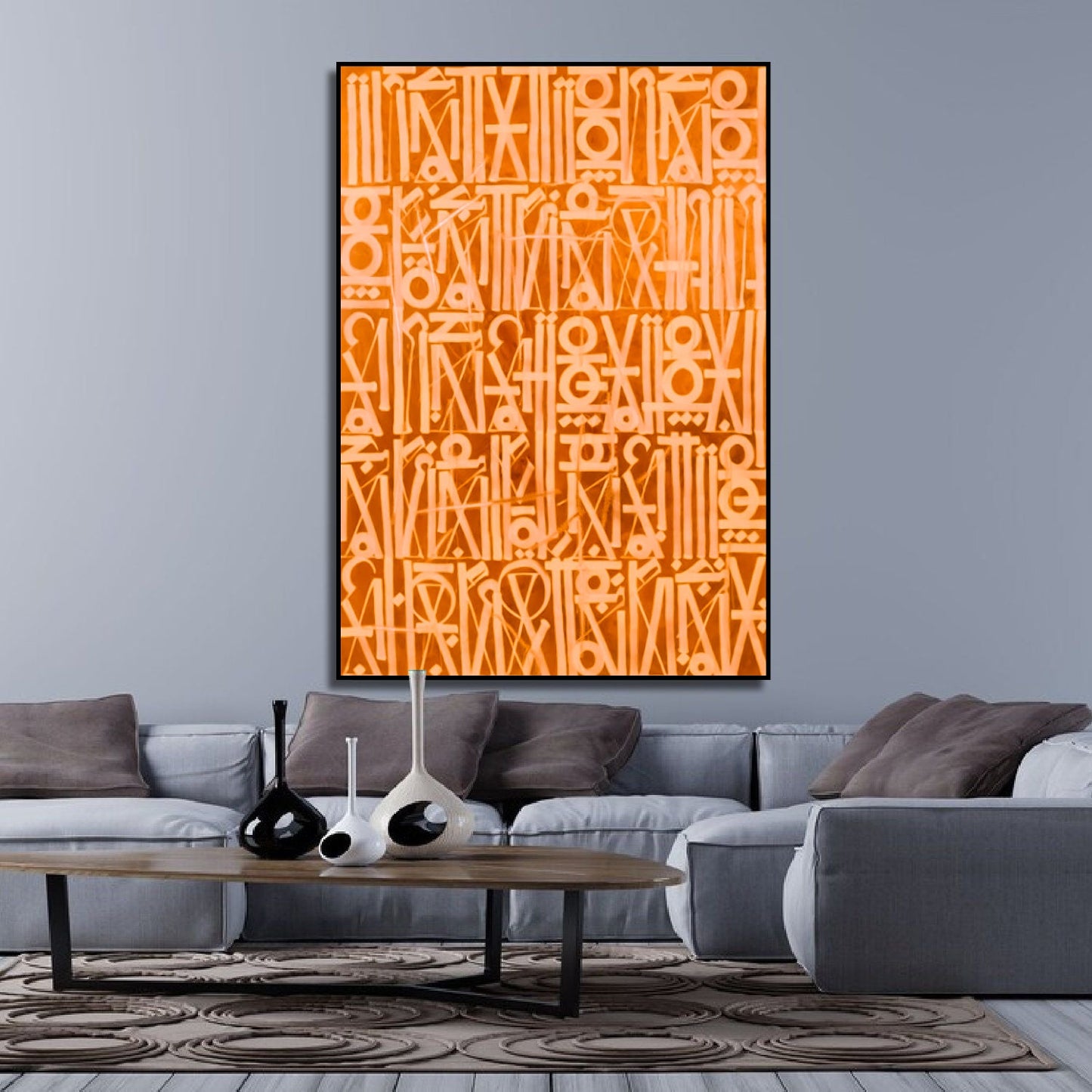 Radiant Orange Calligraphic Fonts Retna Style Art