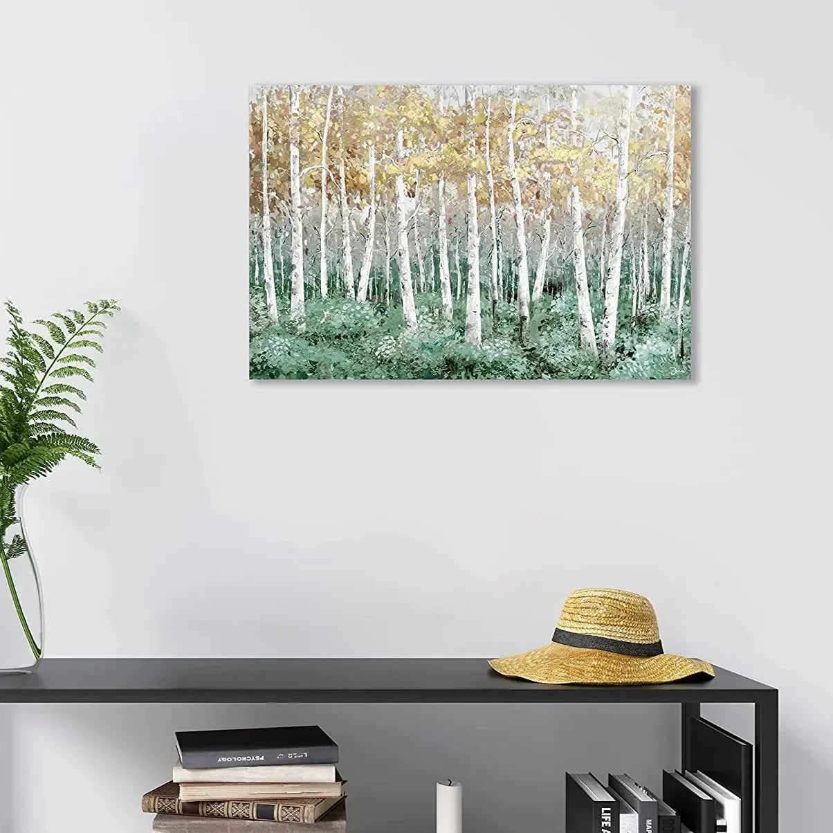 Pastel Colour Birch Rainforest Abstract Wall Art