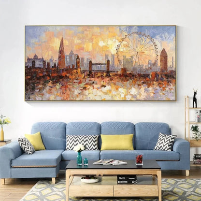 Skyline London Cityscape 3D Knife Texture Painting