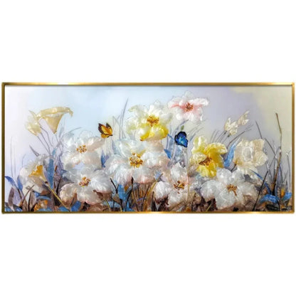 Exquisite Glowing Flowers and Butterflies Painting