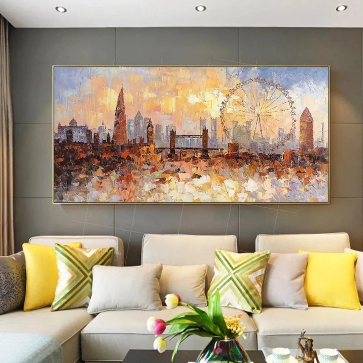 Skyline London Cityscape 3D Knife Texture Painting