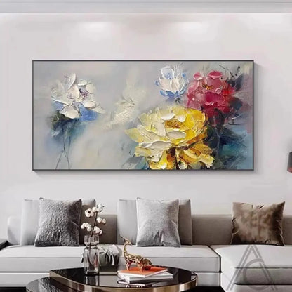 Original Colourful Blossom Roses Palette Knife Art