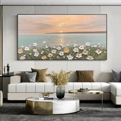 Contemporary Blossom Riverside Sunrise Knife Art