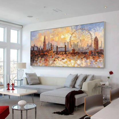 Skyline London Cityscape 3D Knife Texture Painting