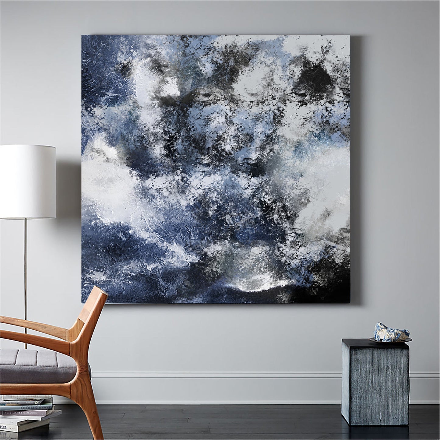 Blue Black Abstract Painting #ABAS20