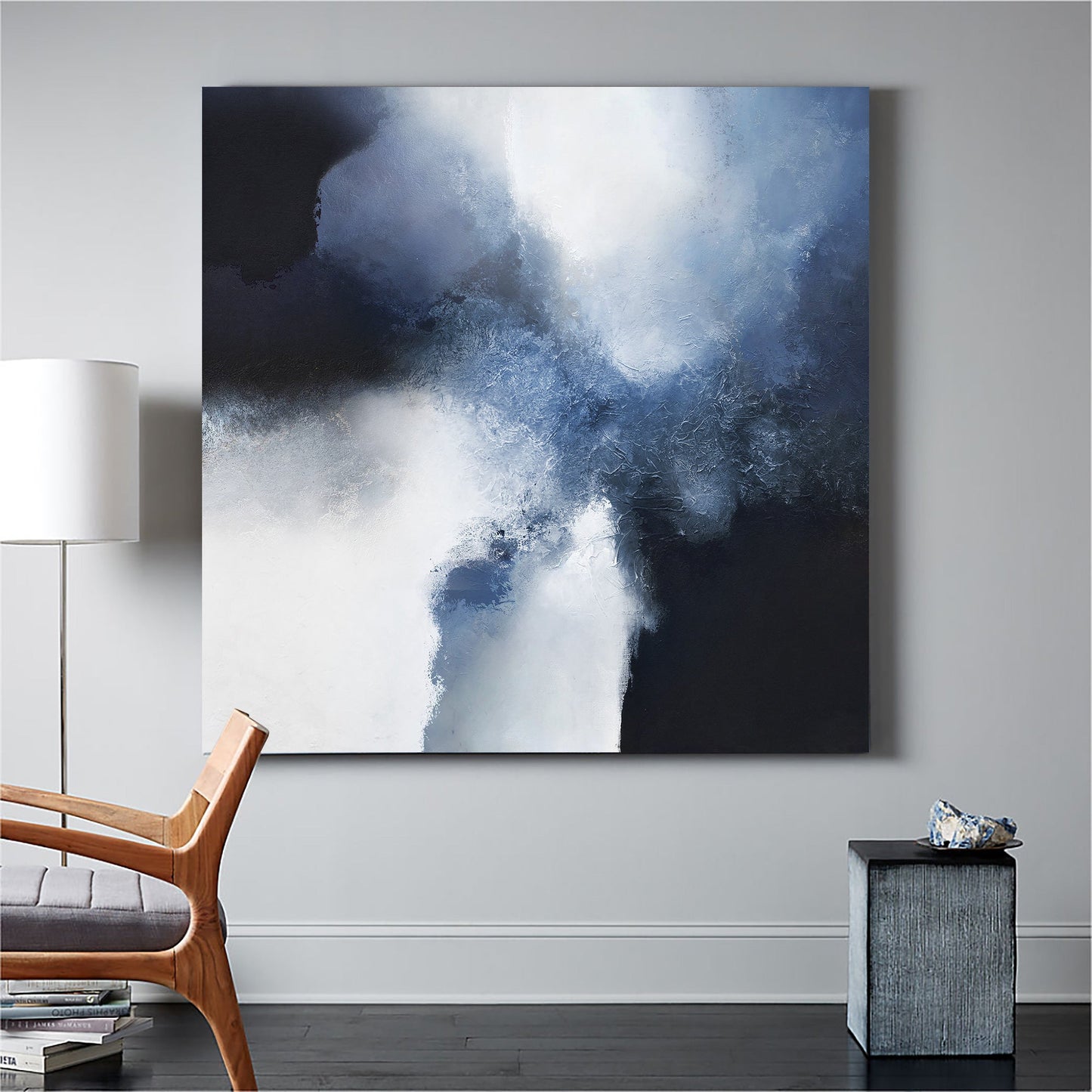 Large Blue Abstract Art #ABAS04