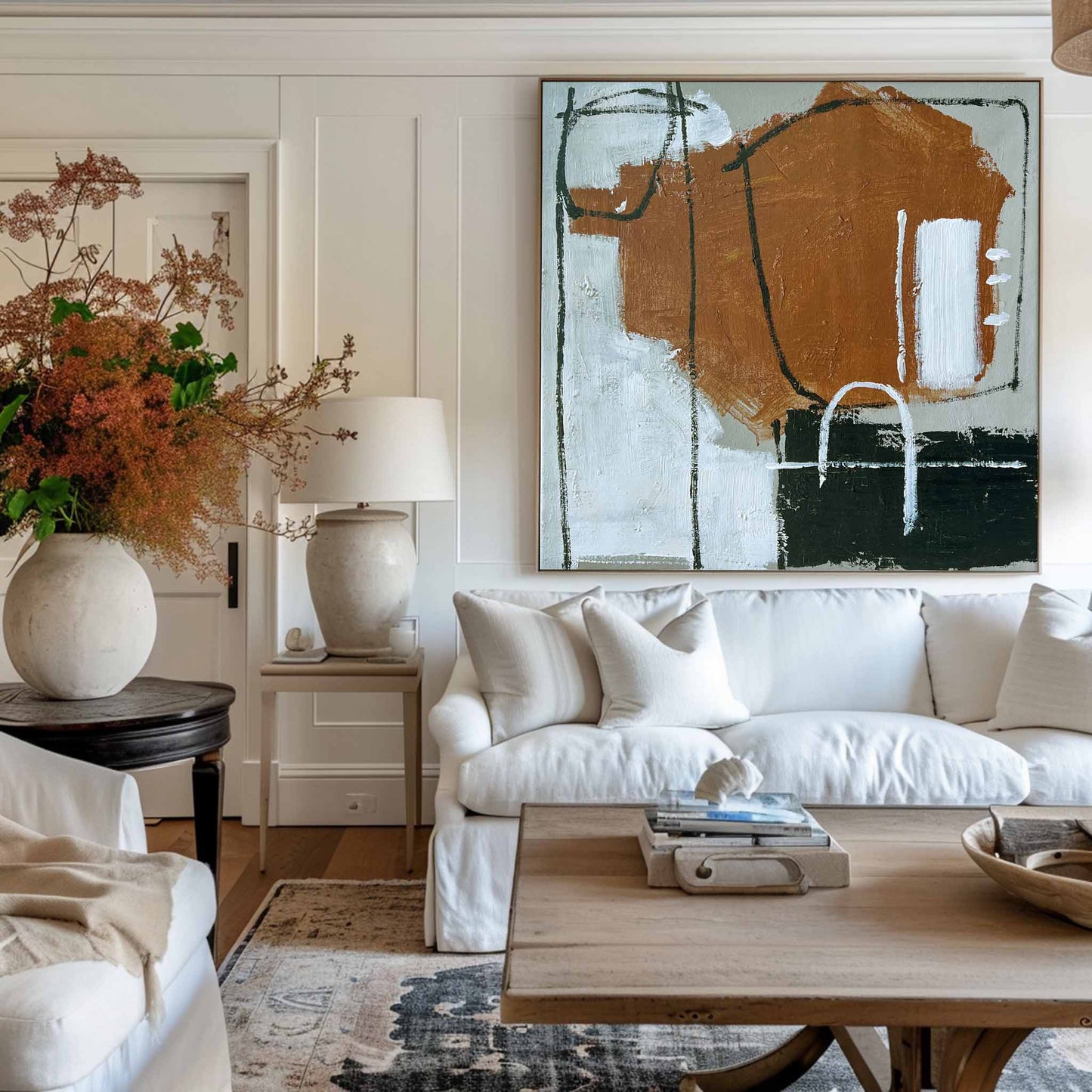 Black And Brown Abstract Painting #ABAS73