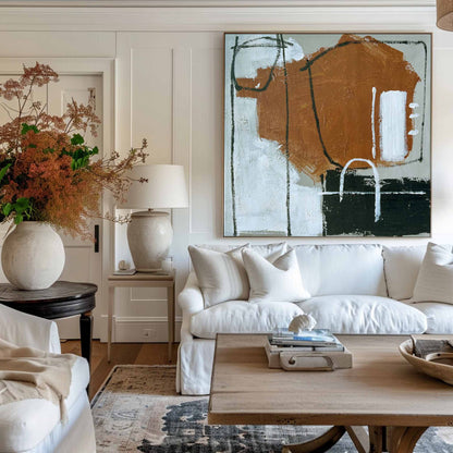 Black And Brown Abstract Painting #ABAS73