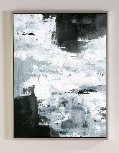 Abstract Black And White Oil Painting #ABAV09