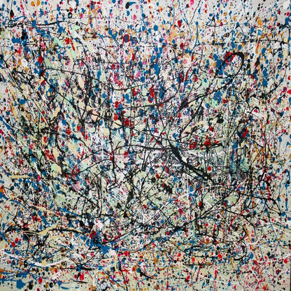 Abstract Colourful Jackson Pollock Style Replica Painting