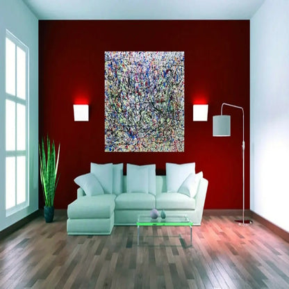 Abstract Colourful Jackson Pollock Style Replica Painting