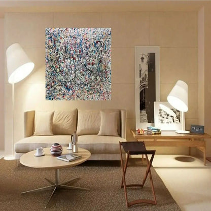 Abstract Colourful Jackson Pollock Style Replica Painting