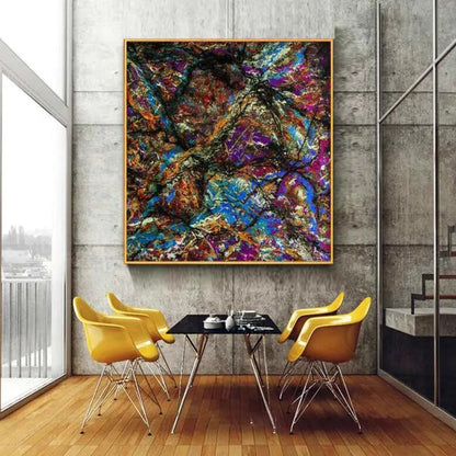 Abstract Rainbow Explosion Artwork Resembling Pollock's Style