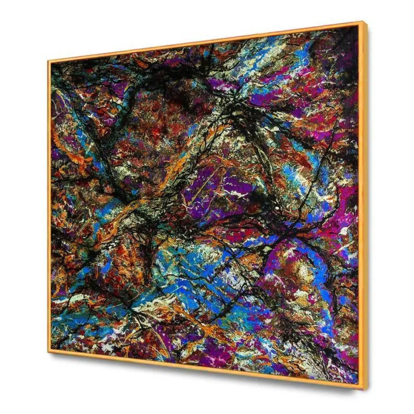 Abstract Rainbow Explosion Artwork Resembling Pollock's Style