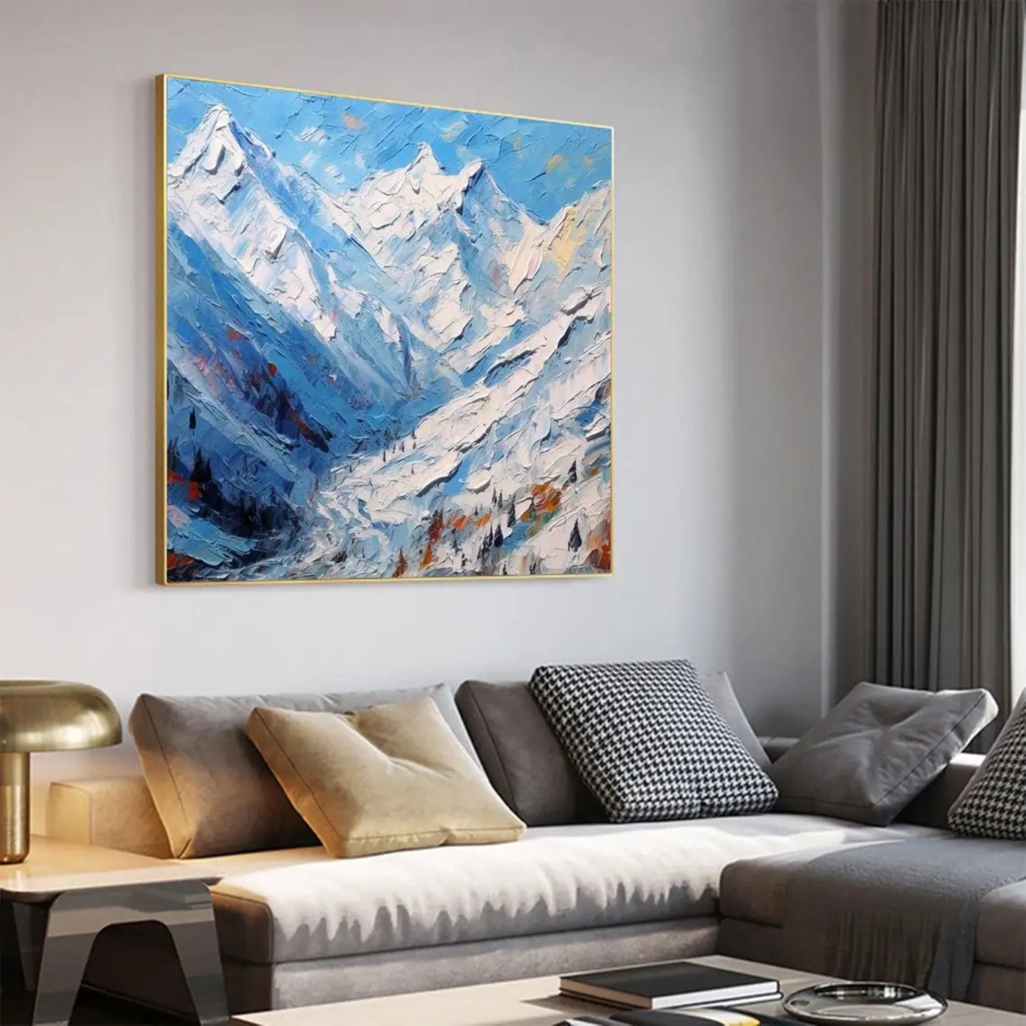 Abstract Snowy Mountain Range 3D Palette Knife Art