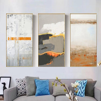 Aesthetic Grey Mural Set of 3 Home Decor Wall Painting