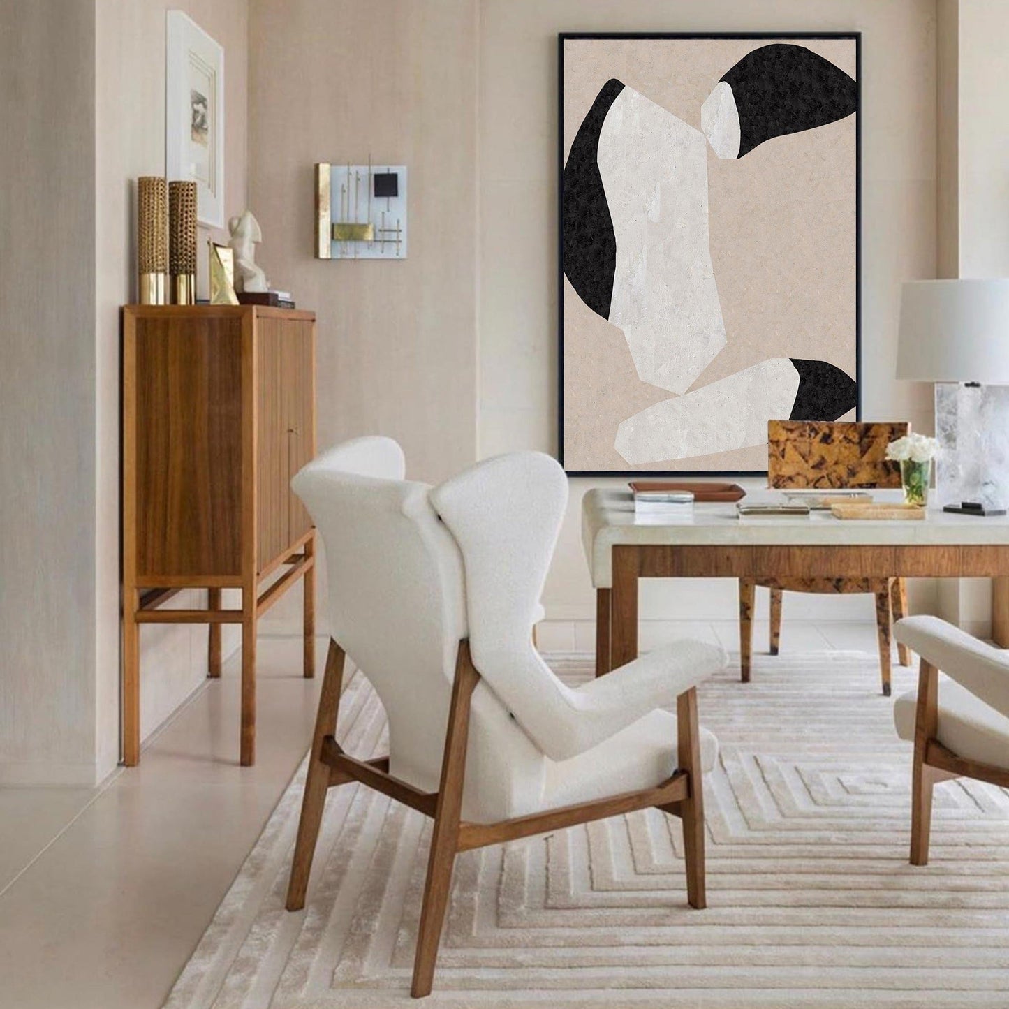 Beige Minimalist Abstract Painting #ABAV197