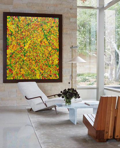 Yellow Square Abstract Art 36'' X 36'' #IS79