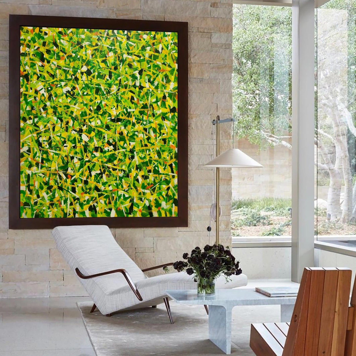 Yellow Square Abstract Art 40'' X 40'' #IS81