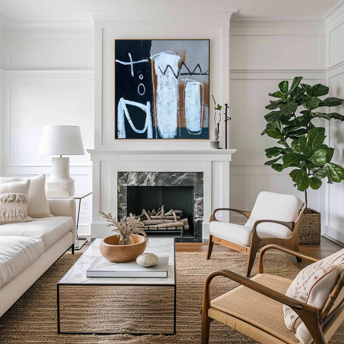 Black And Brown Abstract Painting #ABAS76