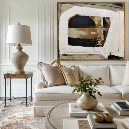 Black And Brown Abstract Painting #ABAH52