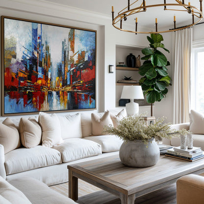 Large Abstract Urban  Painting #URH06