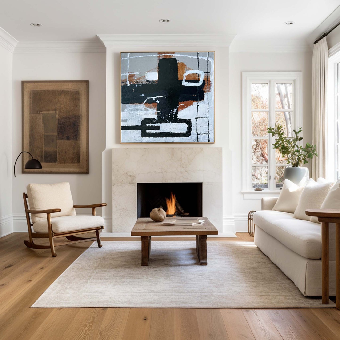 Black And Brown Abstract Painting #ABAS77