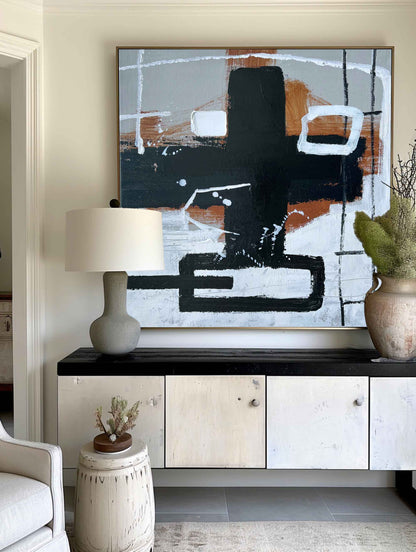 Black And Brown Abstract Painting #ABAS77