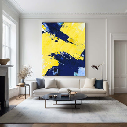 Abstract Blue Yellow Painting #ABAV14