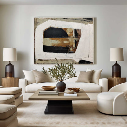 Black And Brown Abstract Painting #ABAH52