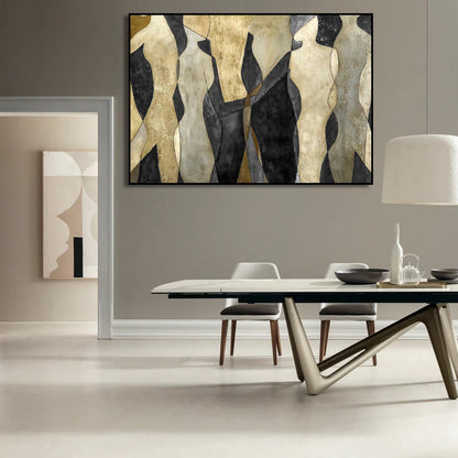 Attractive Black & Gold Minimal Dance Painting